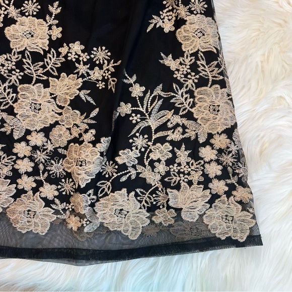 Nine West Gold Embroidered Off-The-Shoulder Maxi Dress - Picture 9 of 14